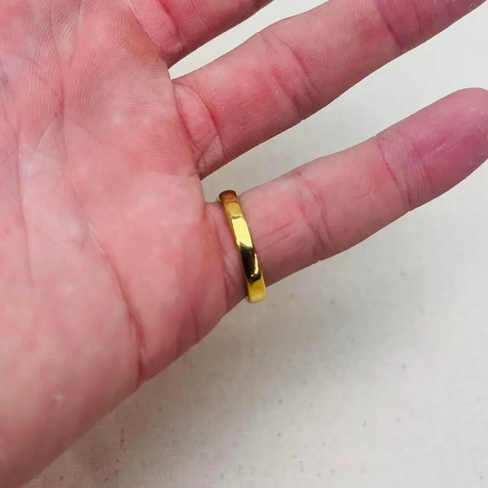 Y2K Vintage Gold Happy Sun Ring – Size 7.5, Unisex, Brand New